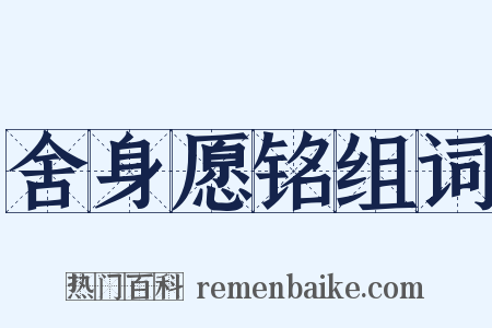 舍身愿铭组词是什么意思的图片